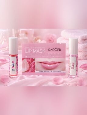 Aminnah Lip Bundle 💄 Lip Oil + Lip Gloss + Strawberry Lip Mask